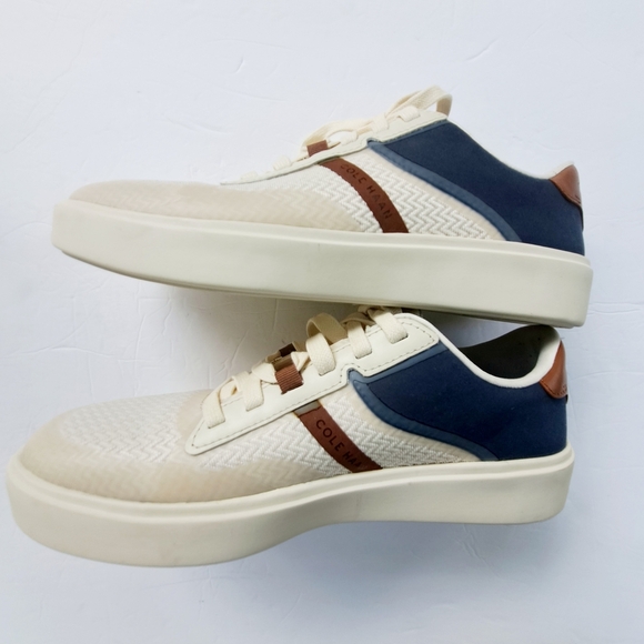 Men's Cream and Brown Cole 8.5 Med Sneakers B1 - Picture 3 of 12